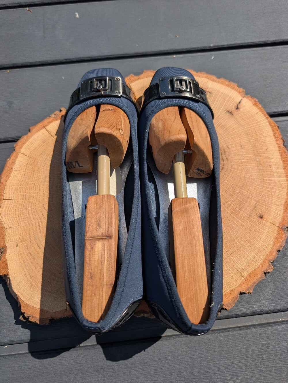 Anne Klein Sport AK Sport Navy with Black Buckle Flats Womens 9.5 - Picture 5 of 12
